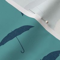 Rainy Day Umbrellas - Seafoam