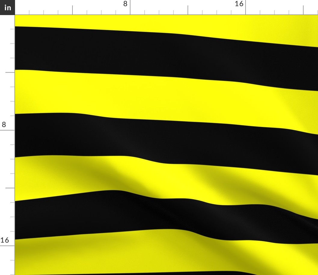 Three Inch Yellow and Black Horizontal Stripes