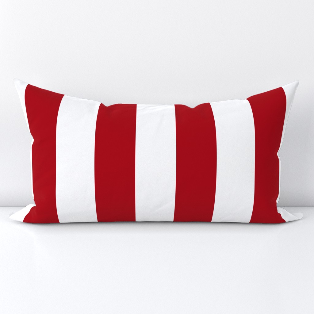 Three Inch White and Dark Red Vertical Stripes