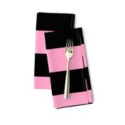 Three Inch Carnation Pink and Black Horizontal Stripes