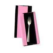Three Inch Carnation Pink and Black Vertical Stripes