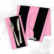 Three Inch Carnation Pink and Black Vertical Stripes