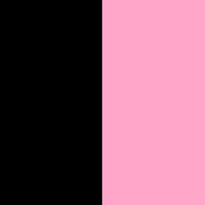 Three Inch Carnation Pink and Black Vertical Stripes