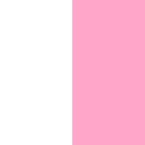 Three Inch Carnation Pink and White Vertical Stripes