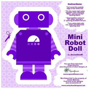 Mini Robot Doll - Purple