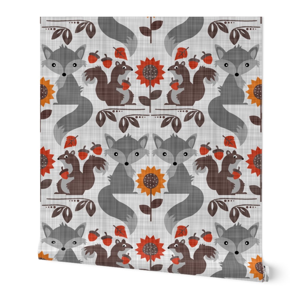 Fox & Squirrel Rustic Fall Damask