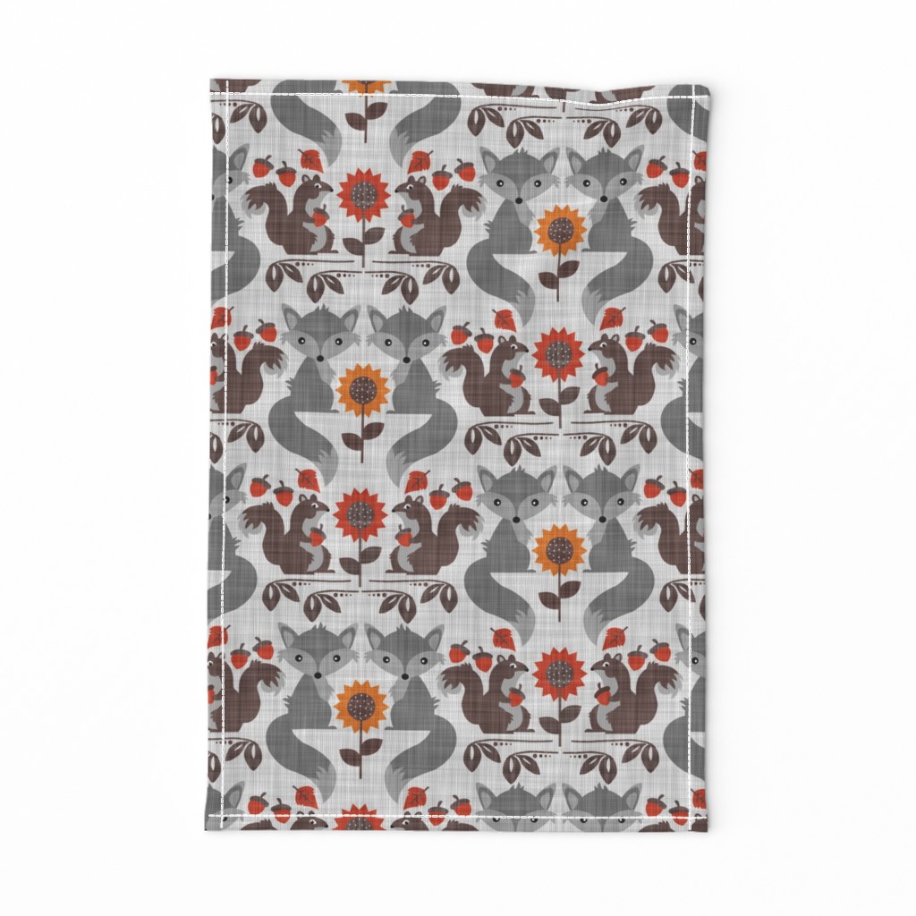 Fox & Squirrel Rustic Fall Damask