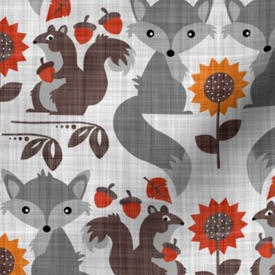 Fox & Squirrel Rustic Fall Damask