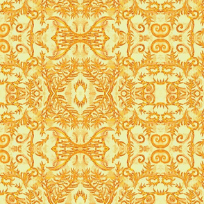 Halloween Yellow Pattern with Mysterious Plants