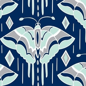 La maison des papillons - Butterflies Navy & Mint