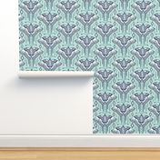 La maison des papillons - Butterflies  Mint, Grey & Navy