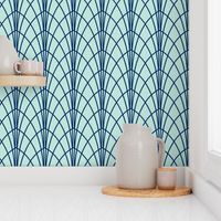 Arcada - Modern Geometric Mint & Navy Regular Scale