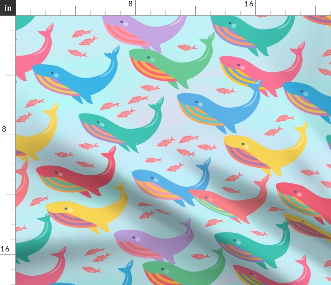 Colorful Whales -Large