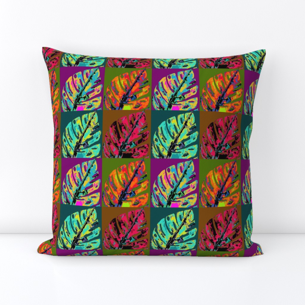 POP ART AUTUMN MONSTERA CHECKERBOARD