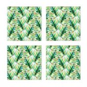 WATERCOLOR MONSTERA LEAF CHEVRON 1 GREEN NATURE