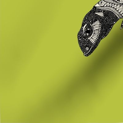 just lizards lime tea towel