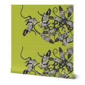 just lizards lime tea towel