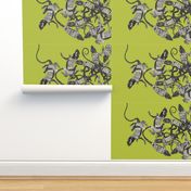 just lizards lime tea towel