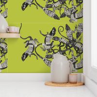 just lizards lime tea towel