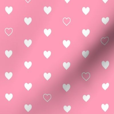 White Hearts on Pink – Love Heart Valentines Day
