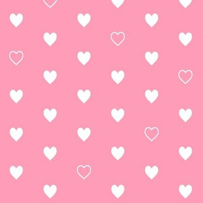 White Hearts on Pink – Love Heart Valentines Day