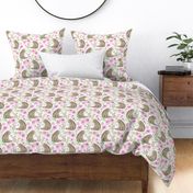 Bear & Bunny Friends - Pink Floral Woodland Baby Girls Nursery Bedding GingerLous A