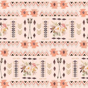 Boho Aztec Coordinate (pink parfait) - Tribal Flowers Southwest Baby Girl Nursery GingerLous
