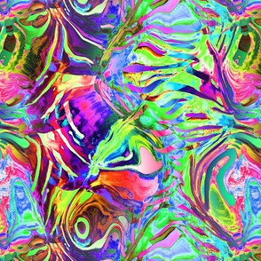 ABSTRACT KOI FISH PSYCHEDELIC BRIGHT MULTICOLOR PSMGE