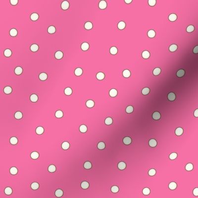 White Pearl Dots on Pink