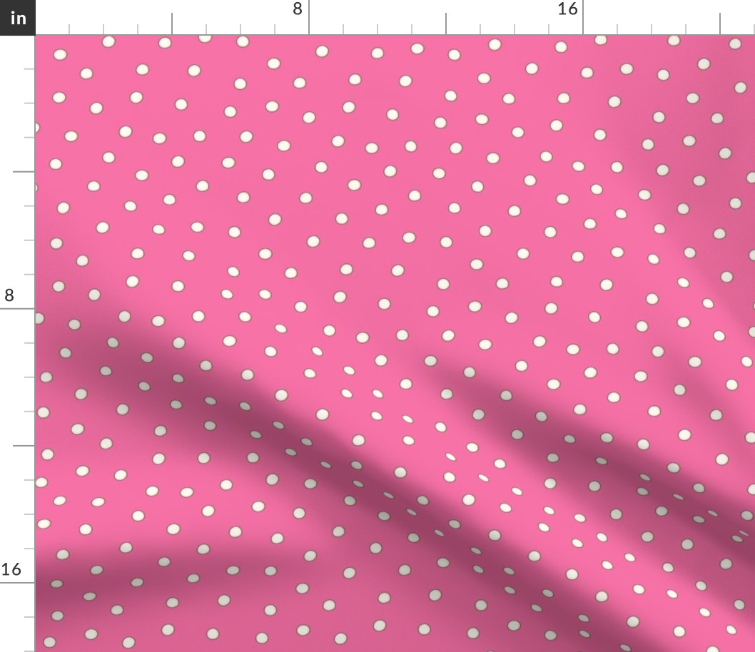 White Pearl Dots on Pink