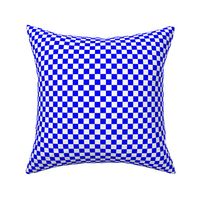 Half Inch White and Blue Checkerboard Squares