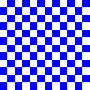 Half Inch White and Blue Checkerboard Squares