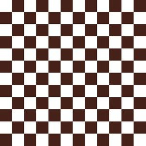 Half Inch White and Brown Checkerboard Squares