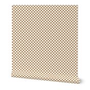 Half Inch White and Camel Brown Checkerboard Squares