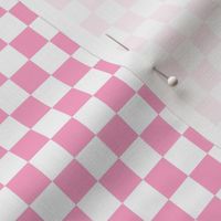 Half Inch White and Carnation Pink Checkerboard Squares