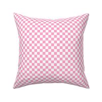 Half Inch White and Carnation Pink Checkerboard Squares