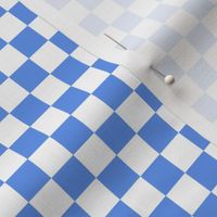 Half Inch White and Cornflower Blue Checkerboard Squares