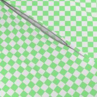 Half Inch White and Mint Green Checkerboard Squares