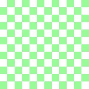 Half Inch White and Mint Green Checkerboard Squares