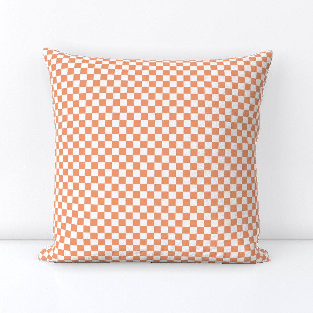 Half Inch White and Peach Checkerboard Squares