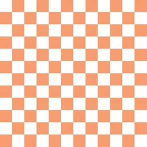 Half Inch White and Peach Checkerboard Squares