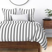 Modern French Ticking Stripe-Farmhouse Charcoal Black / white -Med  Feedsack - soft handed vertical  stripe  