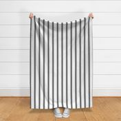 Modern French Ticking Stripe-Farmhouse Charcoal Black / white -Med  Feedsack - soft handed vertical  stripe  