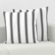 Modern French Ticking Stripe-Farmhouse Charcoal Black / white -Med  Feedsack - soft handed vertical  stripe  