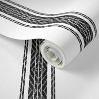 Modern French Ticking Stripe-Farmhouse Charcoal Black / white -Med  Feedsack - soft handed vertical  stripe  