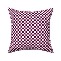 Half Inch White and Tyrian Purple Checkerboard Squares