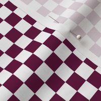 Half Inch White and Tyrian Purple Checkerboard Squares