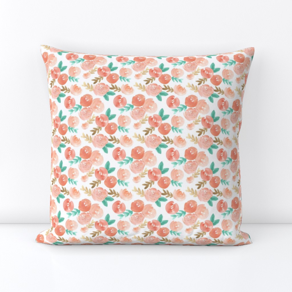 blush pink peach soft  watercolor floral 