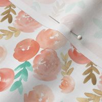 blush pink peach soft  watercolor floral 