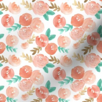 blush pink peach soft  watercolor floral 